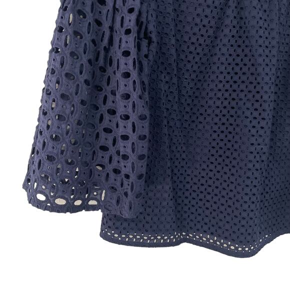 NWT Trina Turk Navy Eyelet Off the Shoulder Top Womens XS - Picture 2 of 5